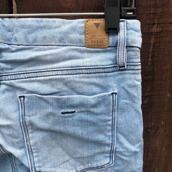 GUESS LOS ANGELES Distressed Lightwash Ripped Skinny Jeans Size 26 - Picture 2 of 5